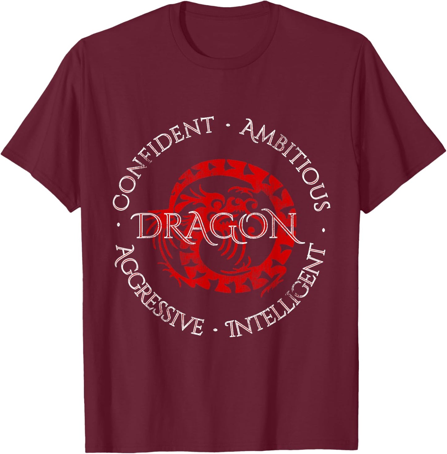 Year of the Dragon Chinese Zodiac / Horoscope T-Shirt - T-Shirt | Maroon