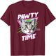 Funny Cat Pawty Time Party Animal Retro T-Shirt - T-Shirt | Maroon