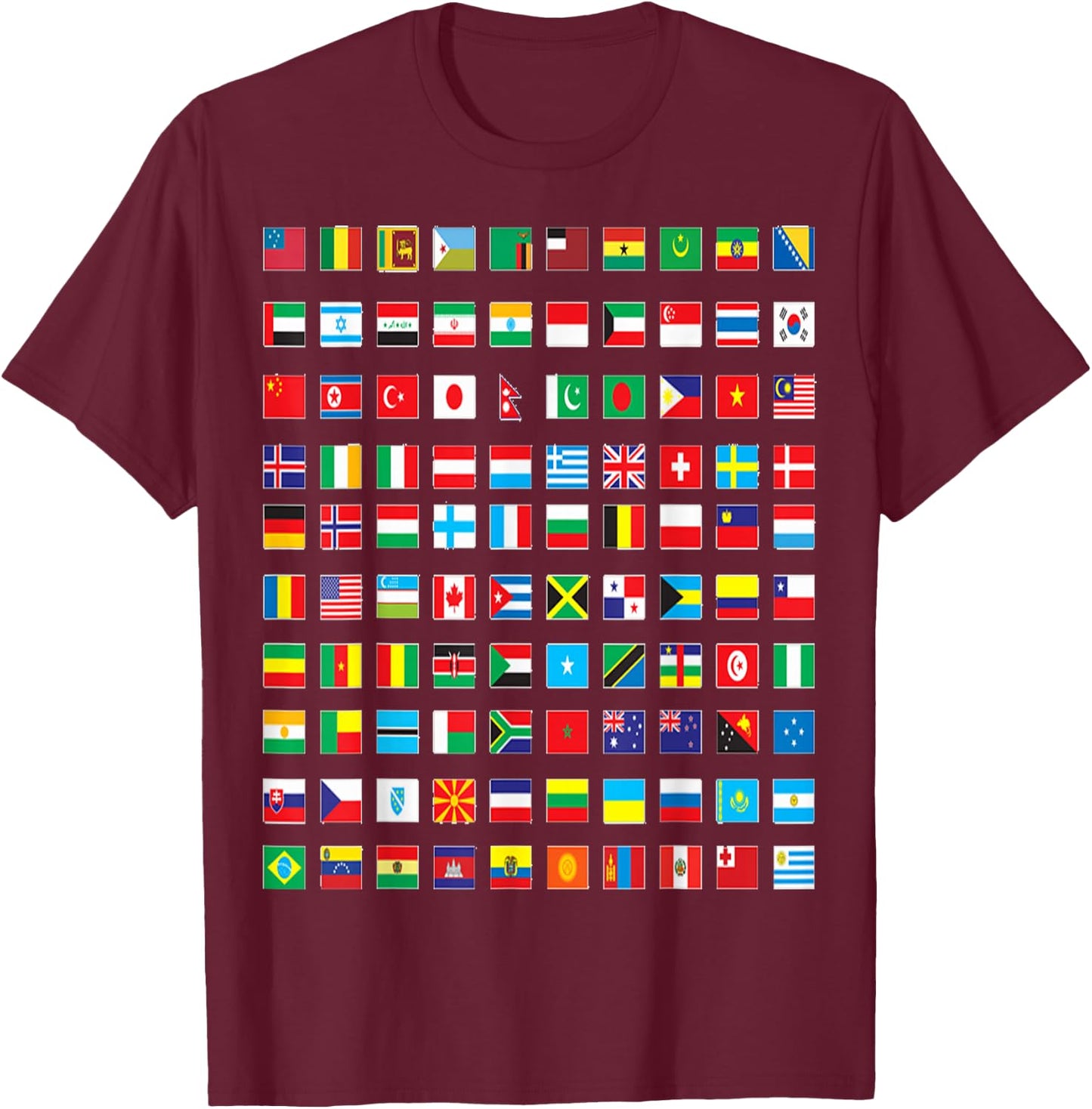 International world flags and world map for children T-Shirt - T-Shirt | Maroon