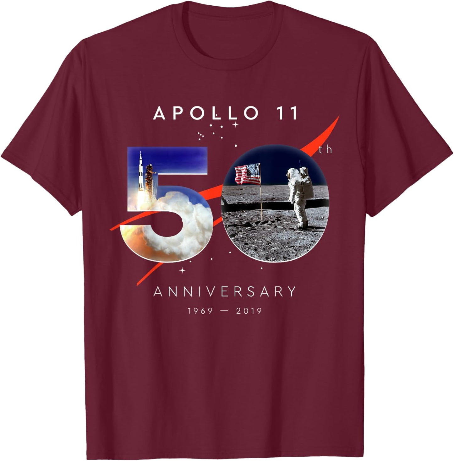 Apollo 11 50th Anniversary Shirt Moon Landing July 20, 1969 T-Shirt - T-Shirt | Maroon
