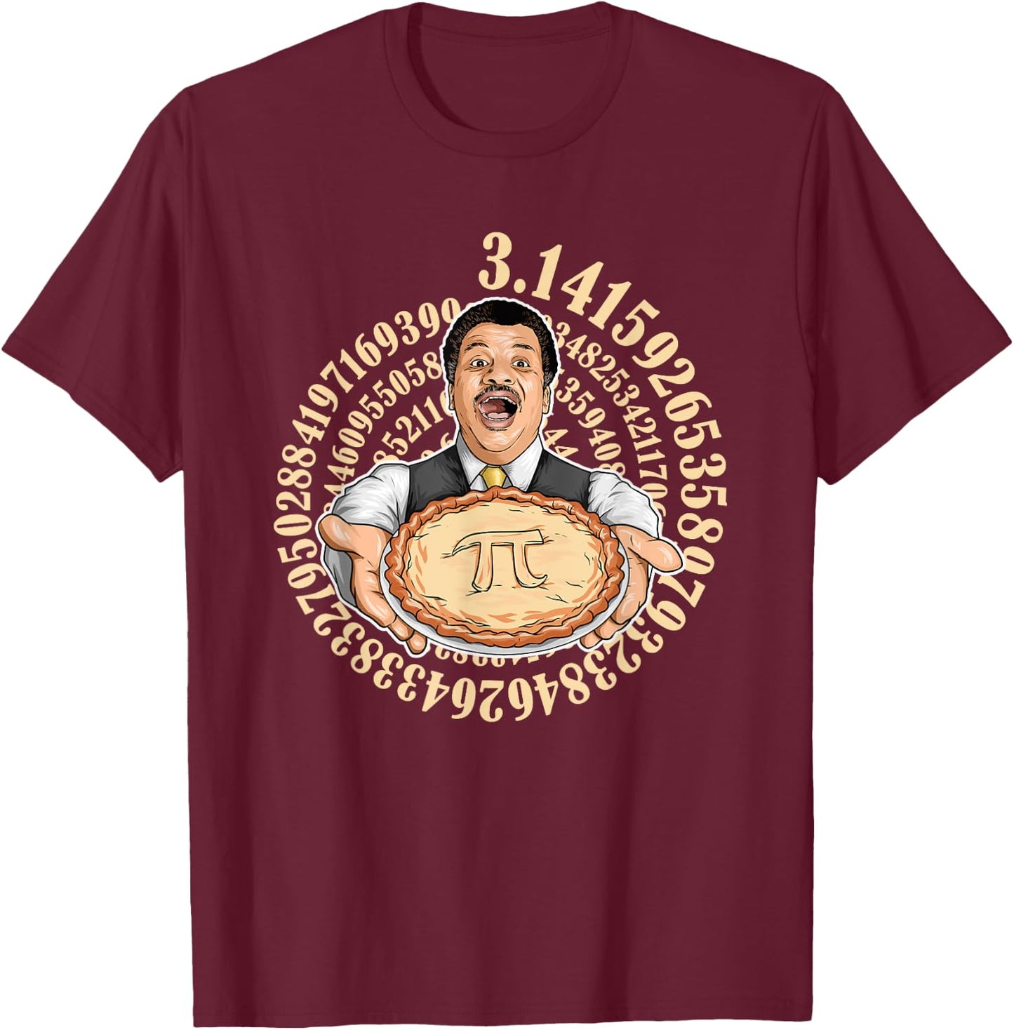 Neil deGrasse Tyson Pi Day T-Shirt - T-Shirt | Maroon
