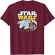 Star Wars - Han Solo Chewbacca Millennium Falcon T-Shirt - T-Shirt | Maroon