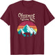 Vintage Yosemite National Park CA, Bear Mountain T-Shirt - T-Shirt | Maroon