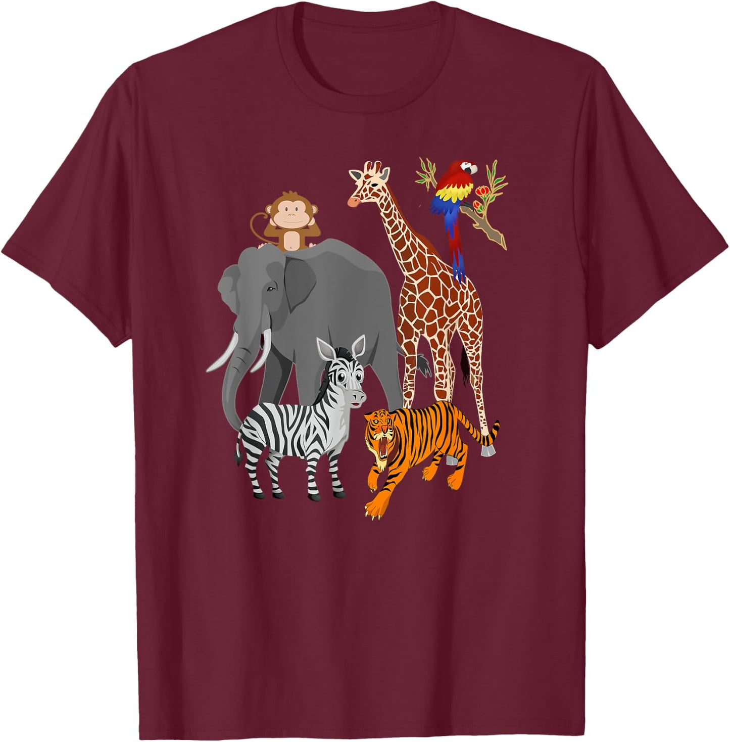 Zoo Animals Shirt Wildlife Birthday Party A Day At The Zoo T-Shirt - T-Shirt | Maroon