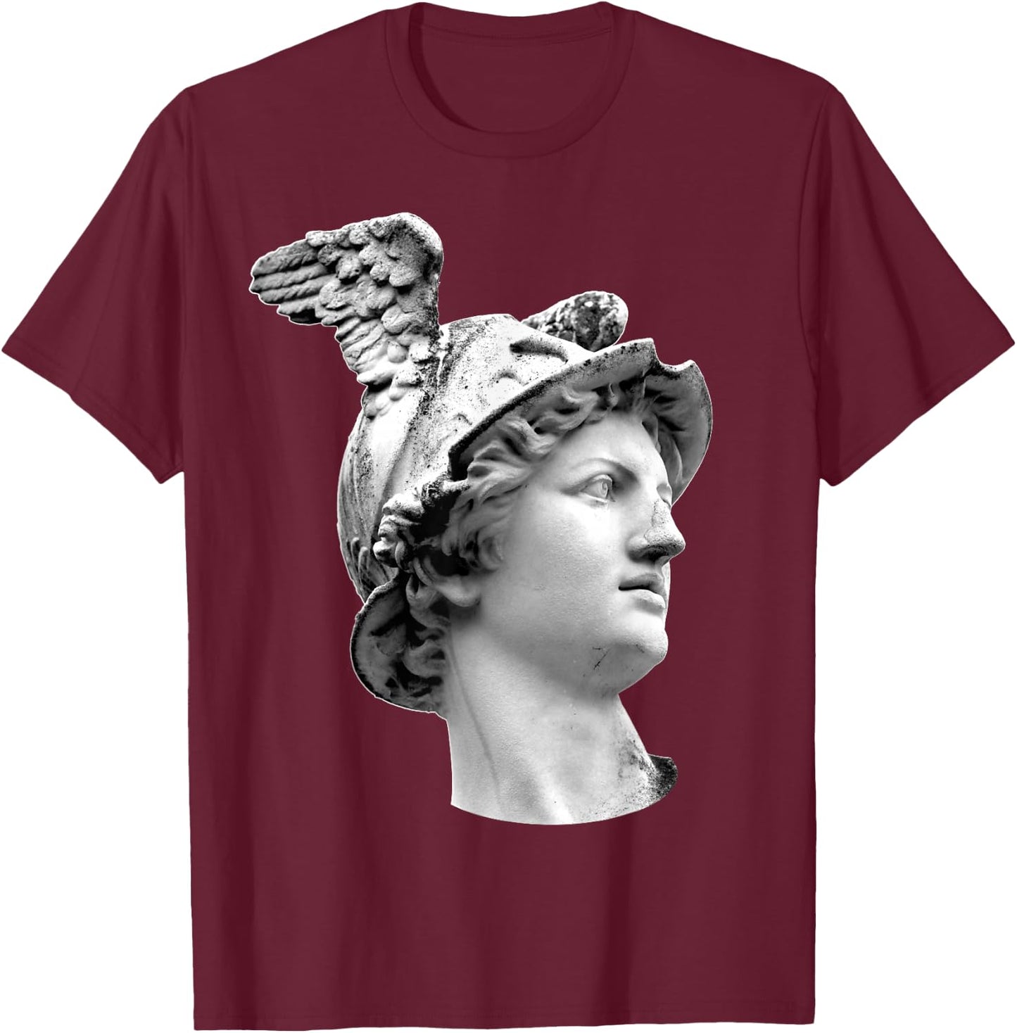 Hermes Mercury Statue Mythology Ancient Greek God T-Shirt - T-Shirt | Maroon