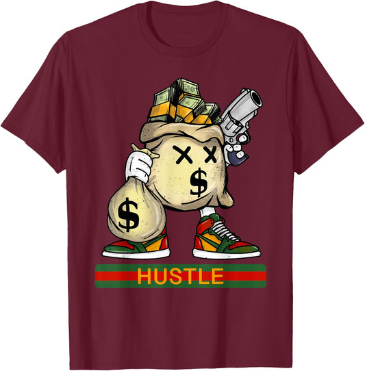 Money Stacks Hustle Wall Street Hip Hop Rap Lover Gift T-Shirt - T-Shirt | Maroon