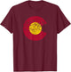 State Flag of Colorado Shirt Camping Hiking Retro Distressed T-Shirt - T-Shirt | Maroon