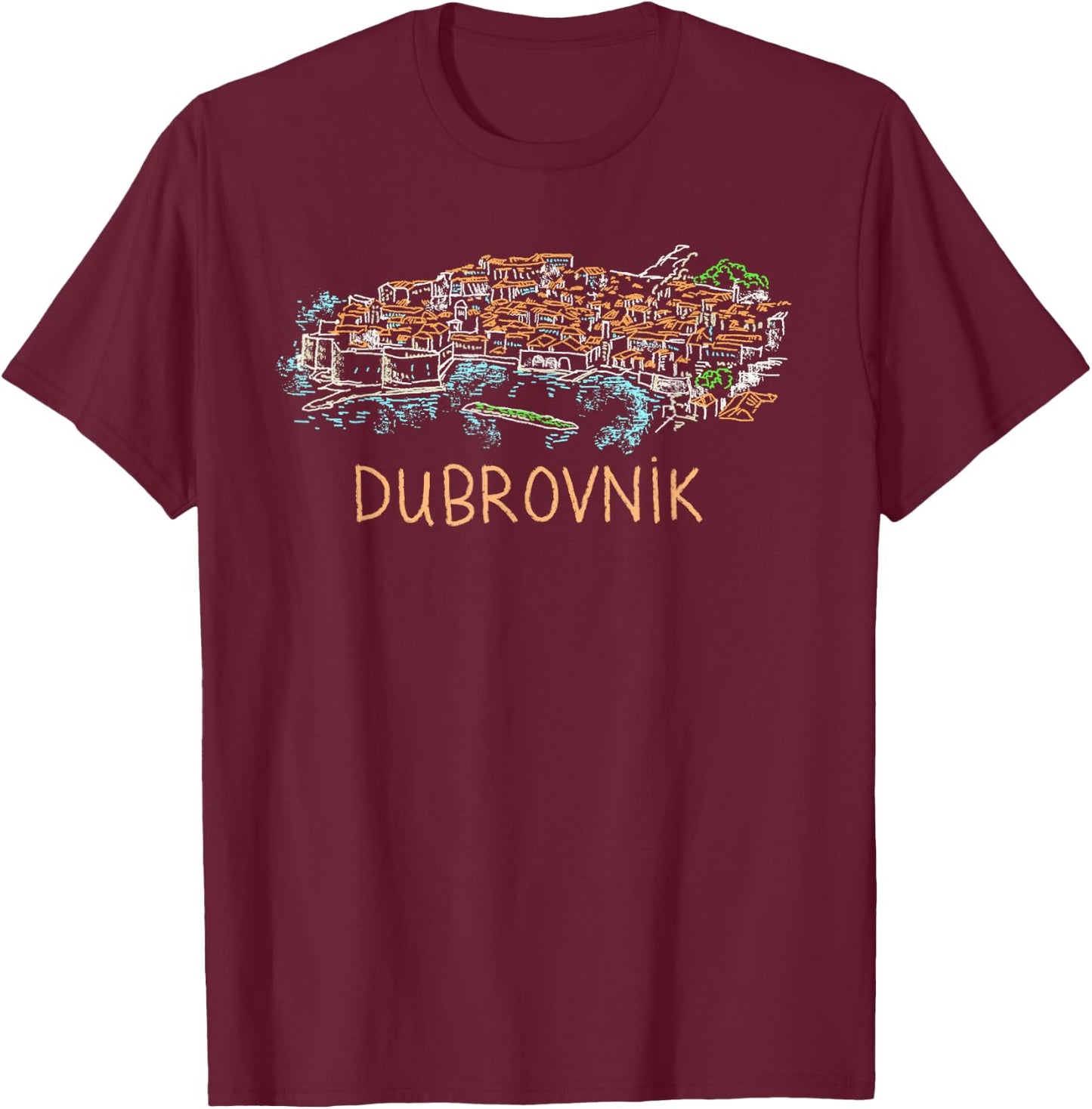 Dubrovnik city Shirt T Shirt T-Shirt - T-Shirt | Maroon