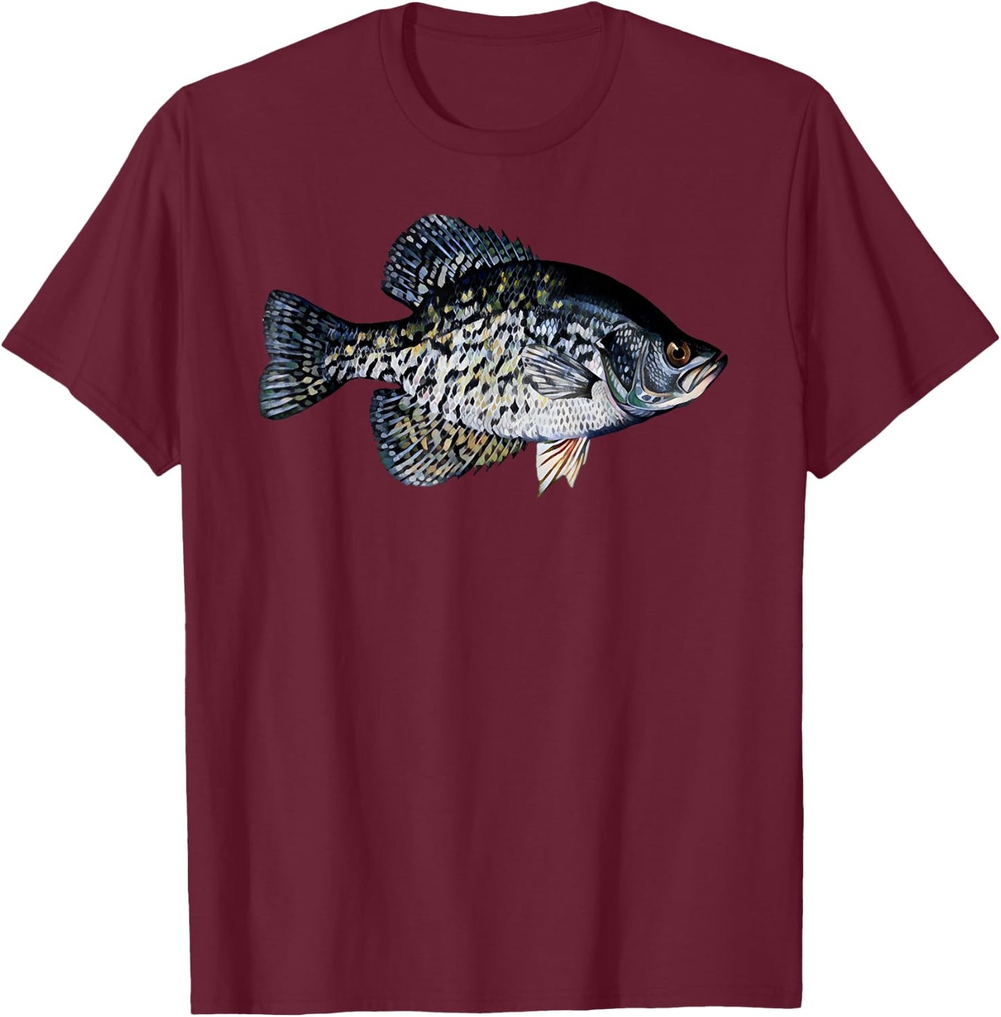 Black Crappie Fish Shirt, Lucky Crappie Fishing Gift T-Shirt - T-Shirt | Maroon