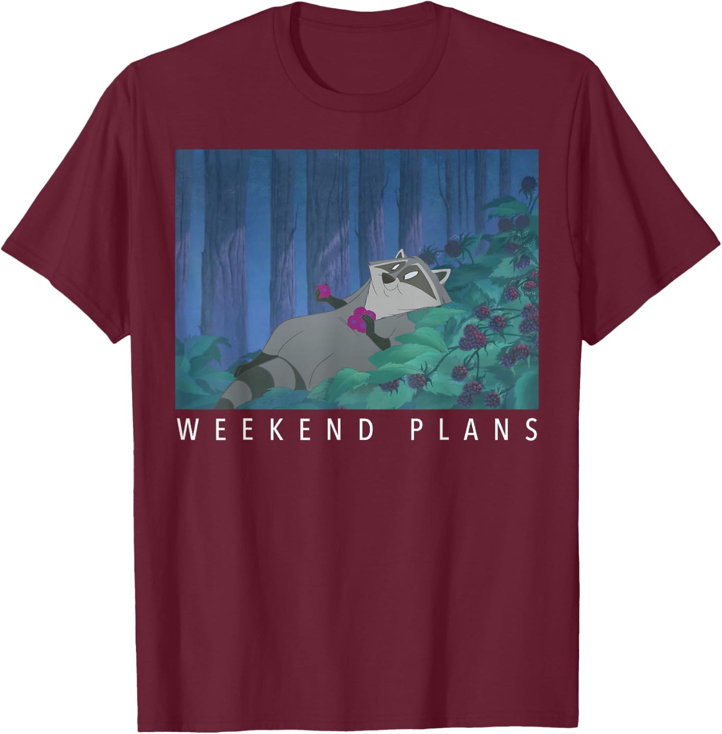 Disney Pocahontas Meeko Weekend Plans T-Shirt - T-Shirt | Maroon