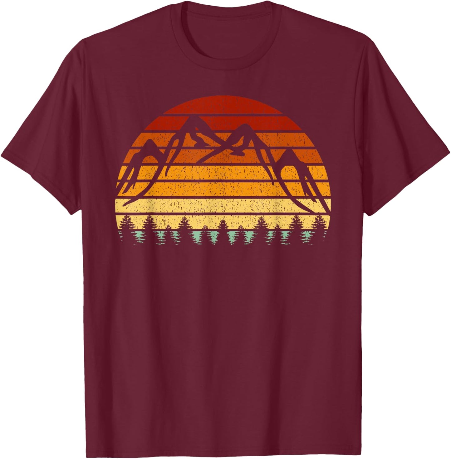 Vintage Sun Mountains Gift Mountaineers and Hikers T-Shirt - T-Shirt | Maroon