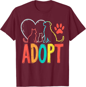 Adopt Animal Rescue T-Shirt - T-Shirt | Maroon
