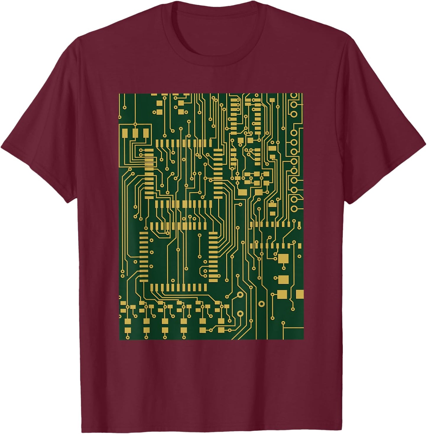 Computer Circuit Board - Electronics Tech T Shirt T-Shirt - T-Shirt | Maroon