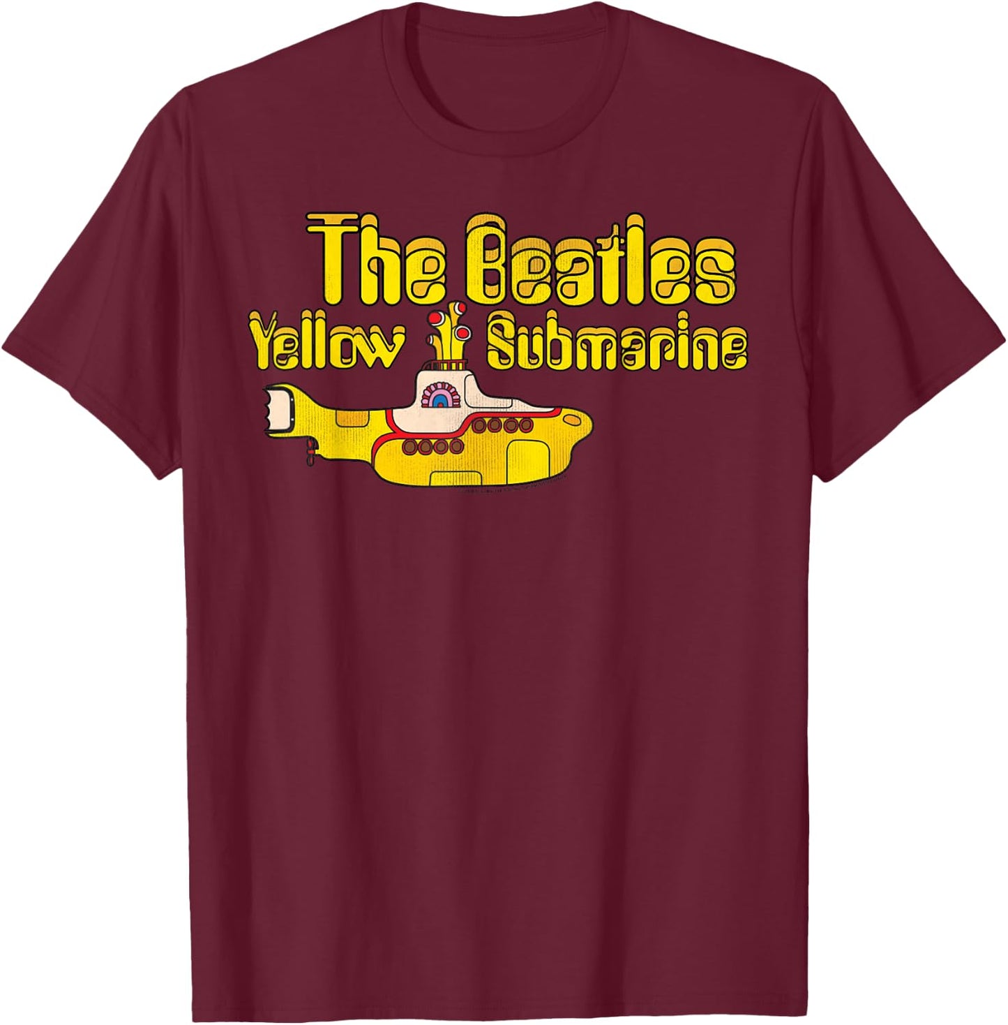 The Beatles Yellow Submarine Logo T-Shirt - T-Shirt | Maroon