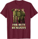TTS- The Three Stooges For Duty And Humanity T-Shirt - T-Shirt | Maroon