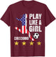Play Like a Girl Soccer USA United States Women's T-Shirt - T-Shirt | Maroon