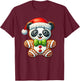 Funny Gingerbread Man Panda Christmas Kids T-Shirt - T-Shirt | Maroon
