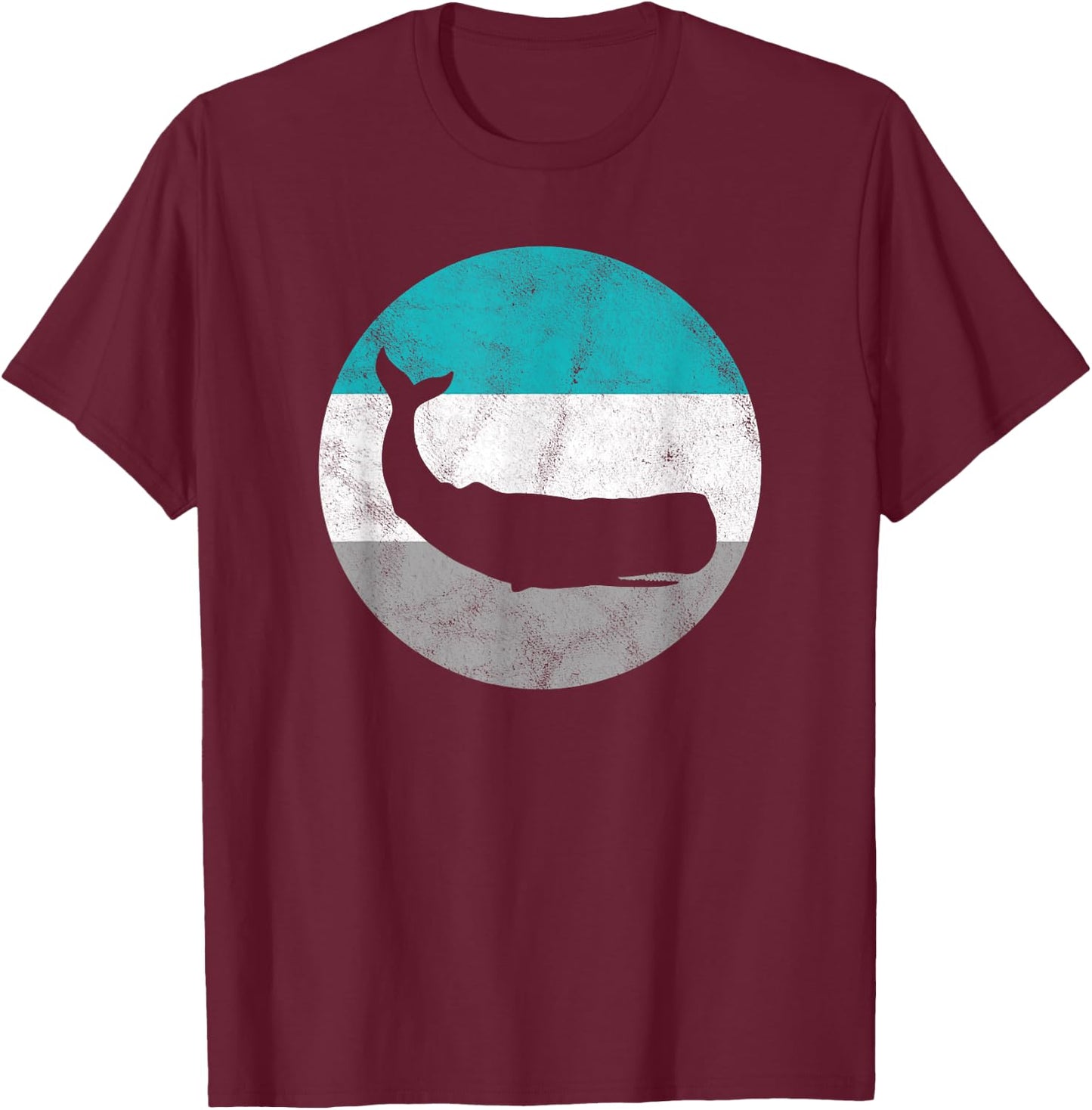 Sperm Whale Gift Shirt & Women | Retro Vintage T-Shirt - T-Shirt | Maroon