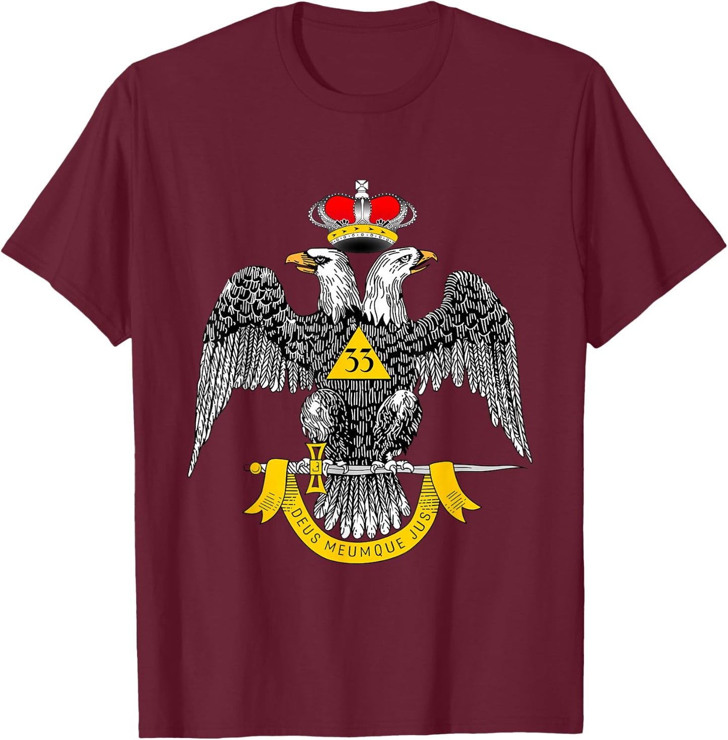 33rd Degree Mason T Shirt Masonic Scottish Rite Down T-Shirt - T-Shirt | Maroon