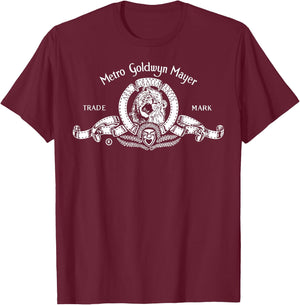 MGM Classic Lion White Logo T-Shirt - T-Shirt | Maroon