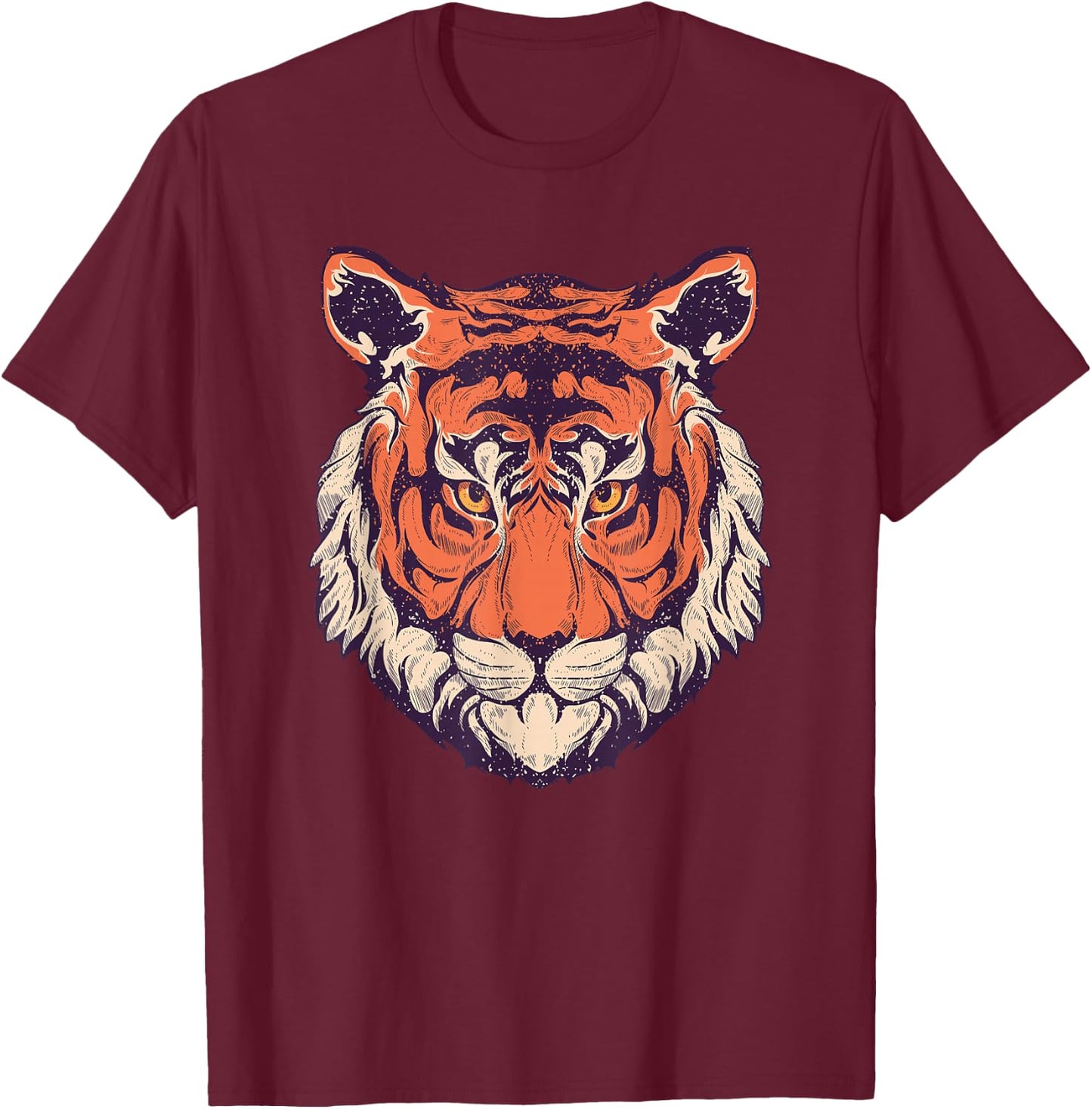 Cool Wild Tiger shirts, Tiger Fashion Graphic Design T-Shirt - T-Shirt | Maroon