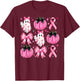Halloween Pink Ghost Coquette Bow Girly Breast Cancer Girls T-Shirt - T-Shirt | Maroon
