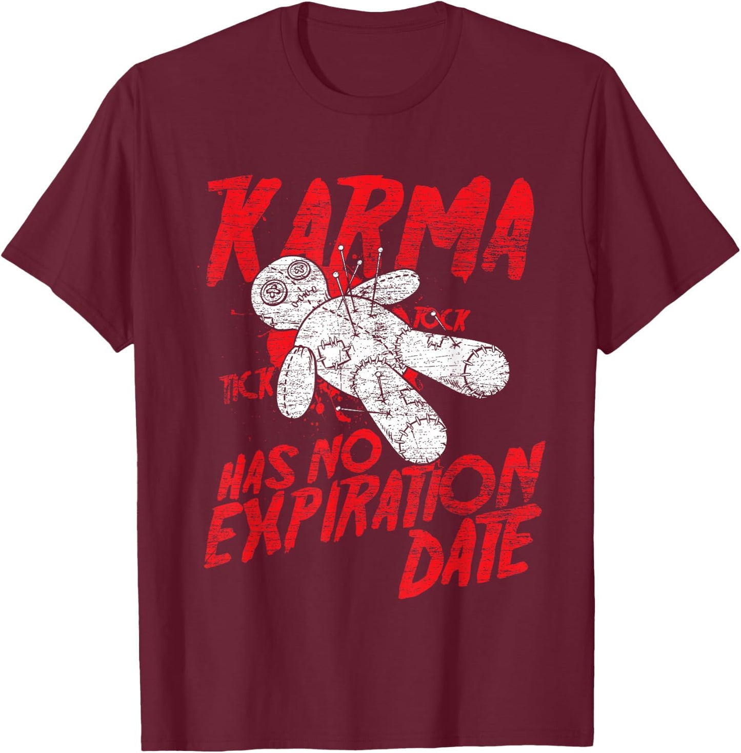 Voodoo Doll Costume Gift Scary Karma Halloween T-Shirt - T-Shirt | Maroon