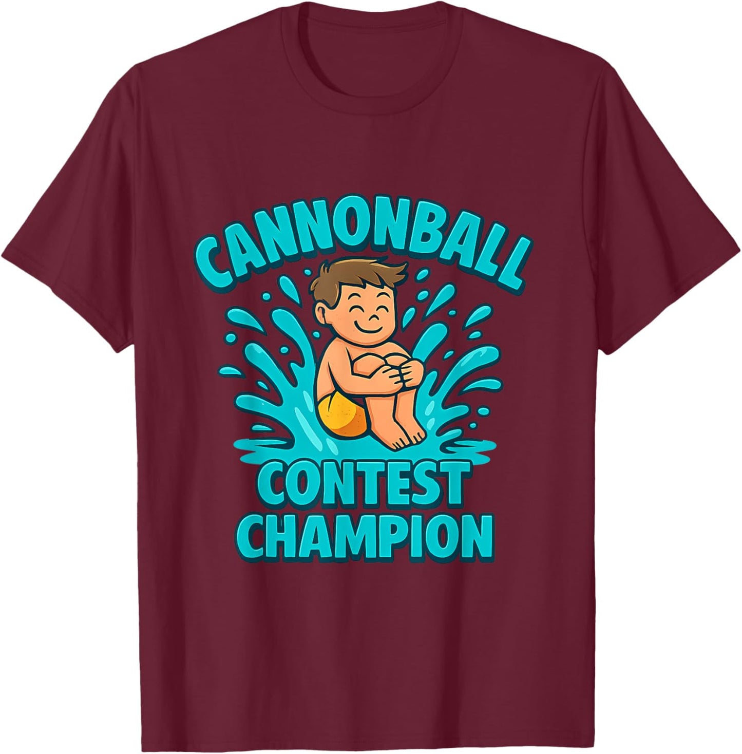 Summer Cannonball Contest Champion Beach Squad Graphic T-Shirt - T-Shirt | Maroon