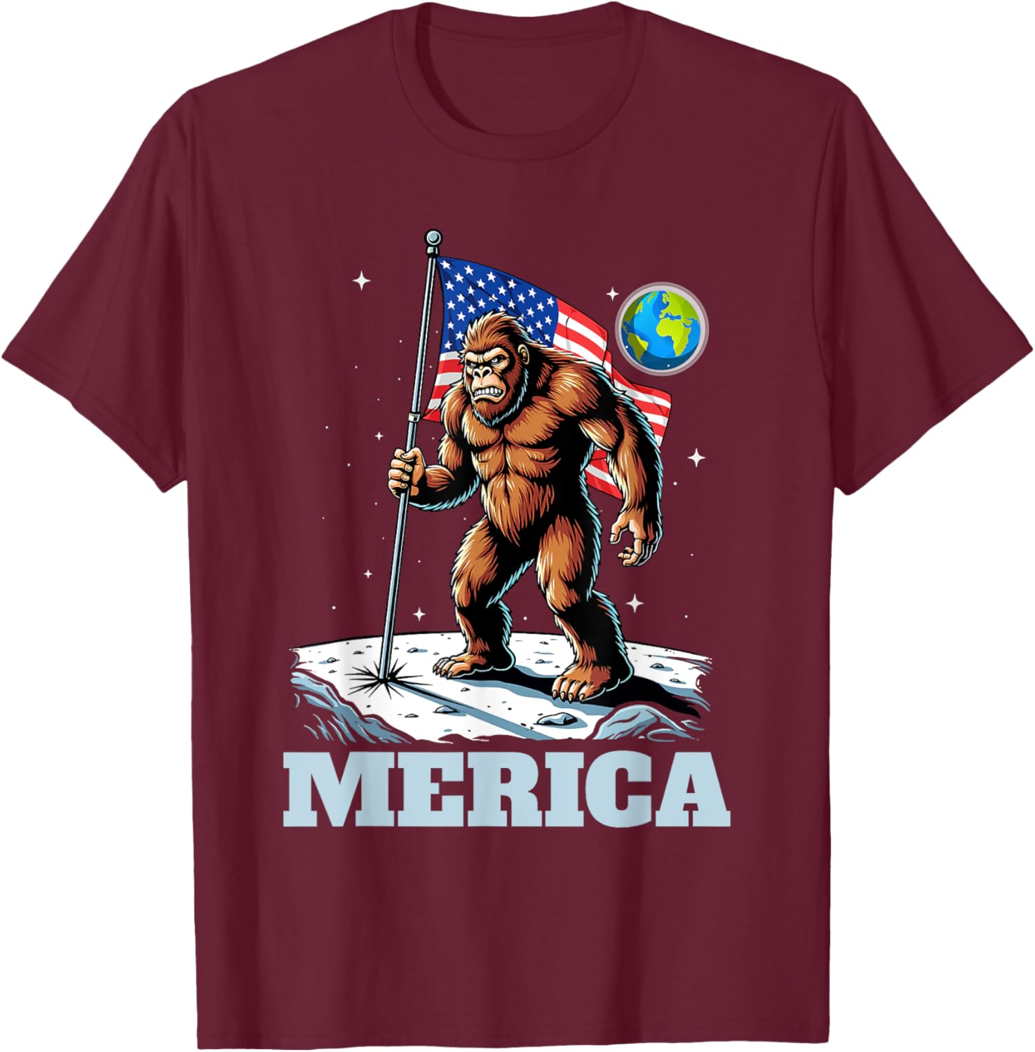 Merica - USA American Flag 4th Of July Fourth T-Shirt - T-Shirt | Maroon