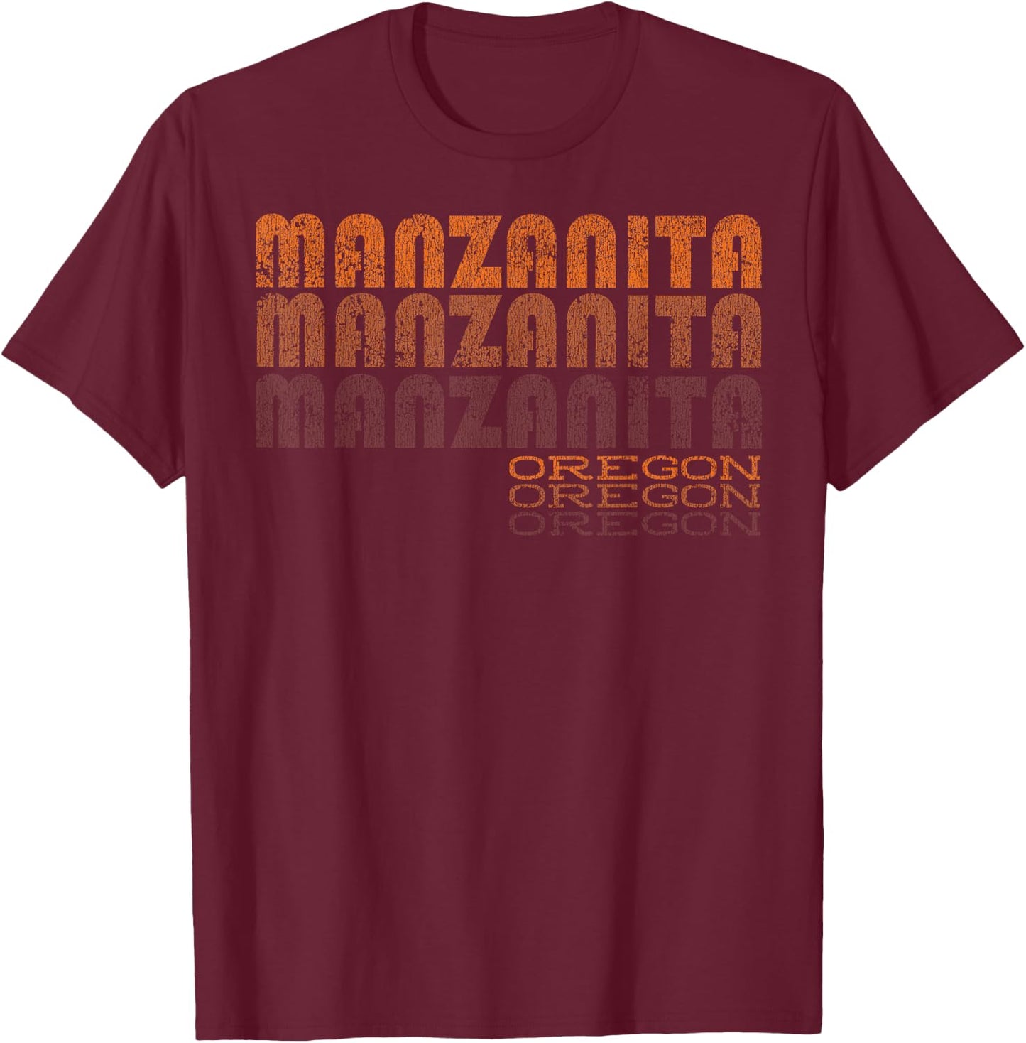 Retro Manzanita Oregon T-Shirt - T-Shirt | Maroon