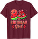 8th Birthday Girl Fruit Watermelon Kids 8 Years Old T-Shirt - T-Shirt | Maroon
