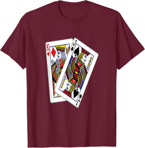 Texas Hold'em Poker King Jack Off T-Shirt - T-Shirt | Maroon