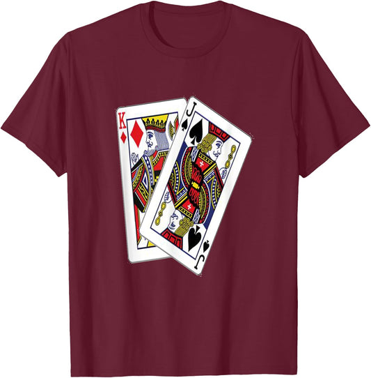 Texas Hold'em Poker King Jack Off T-Shirt - T-Shirt | Maroon