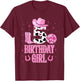 5th Birthday Girl Pink Disco Boots Cowgirl Kids Girls T-Shirt - T-Shirt | Maroon