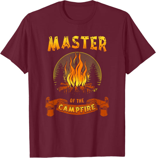Master Of The Campfire Camping T-Shirt - T-Shirt | Maroon