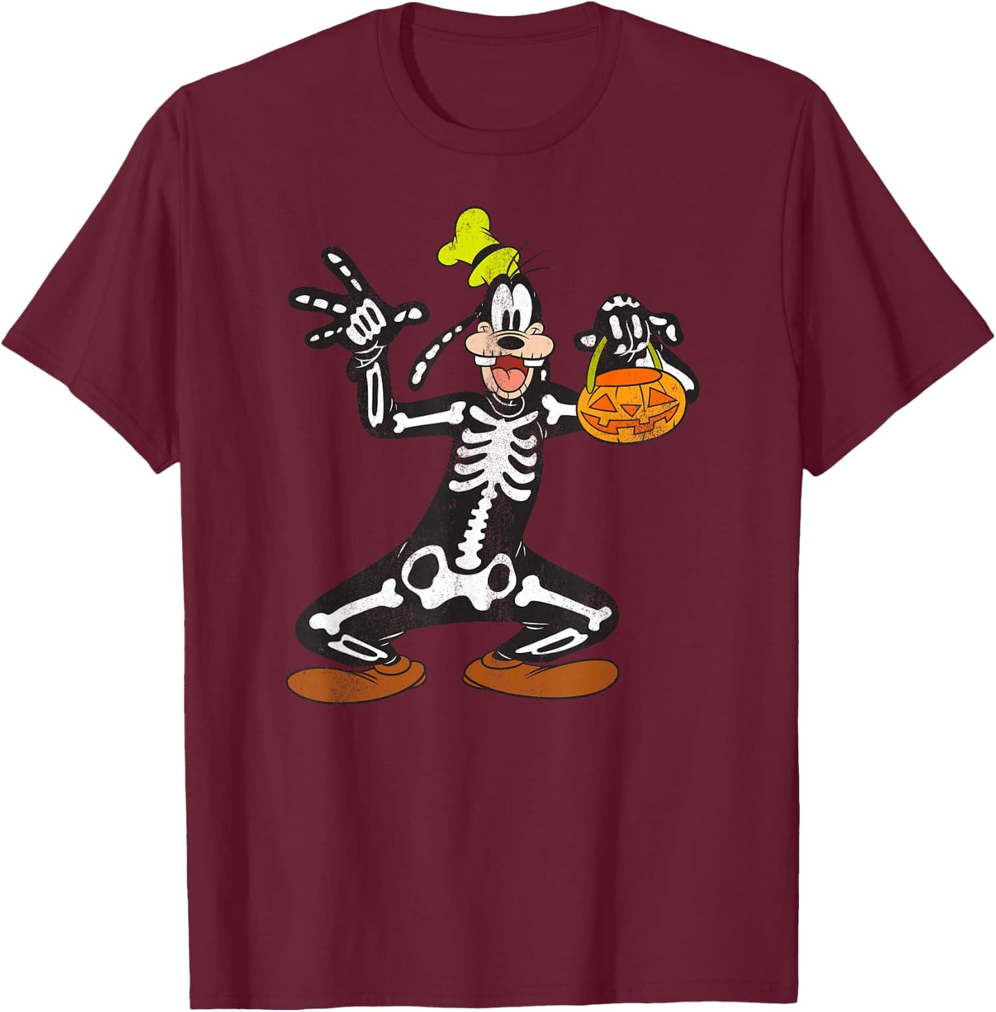 Disney - Goofy Skeleton Halloween T-Shirt - T-Shirt | Maroon