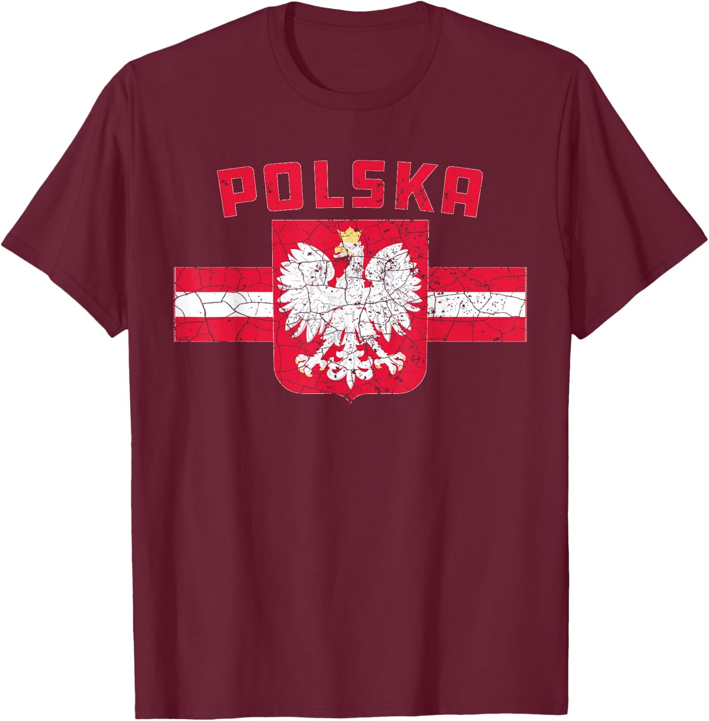 Polnisches polnisches Erbe Orzel Bialy White Eagle Poland Flag - Men's Black Short Sleeve Classic Fit - Small T-Shirt - T-Shirt | Maroon