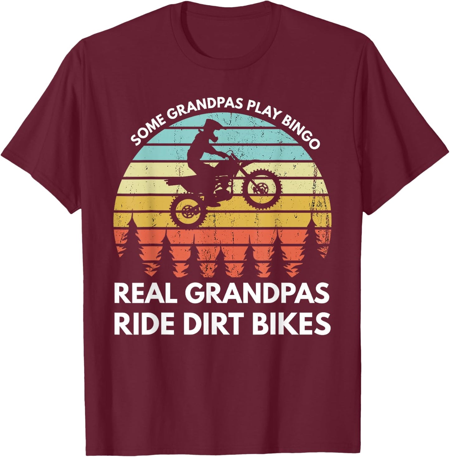 Funny Grandpa Motocross Dirt Bike Rider Motocross Braaap T-Shirt - T-Shirt | Maroon