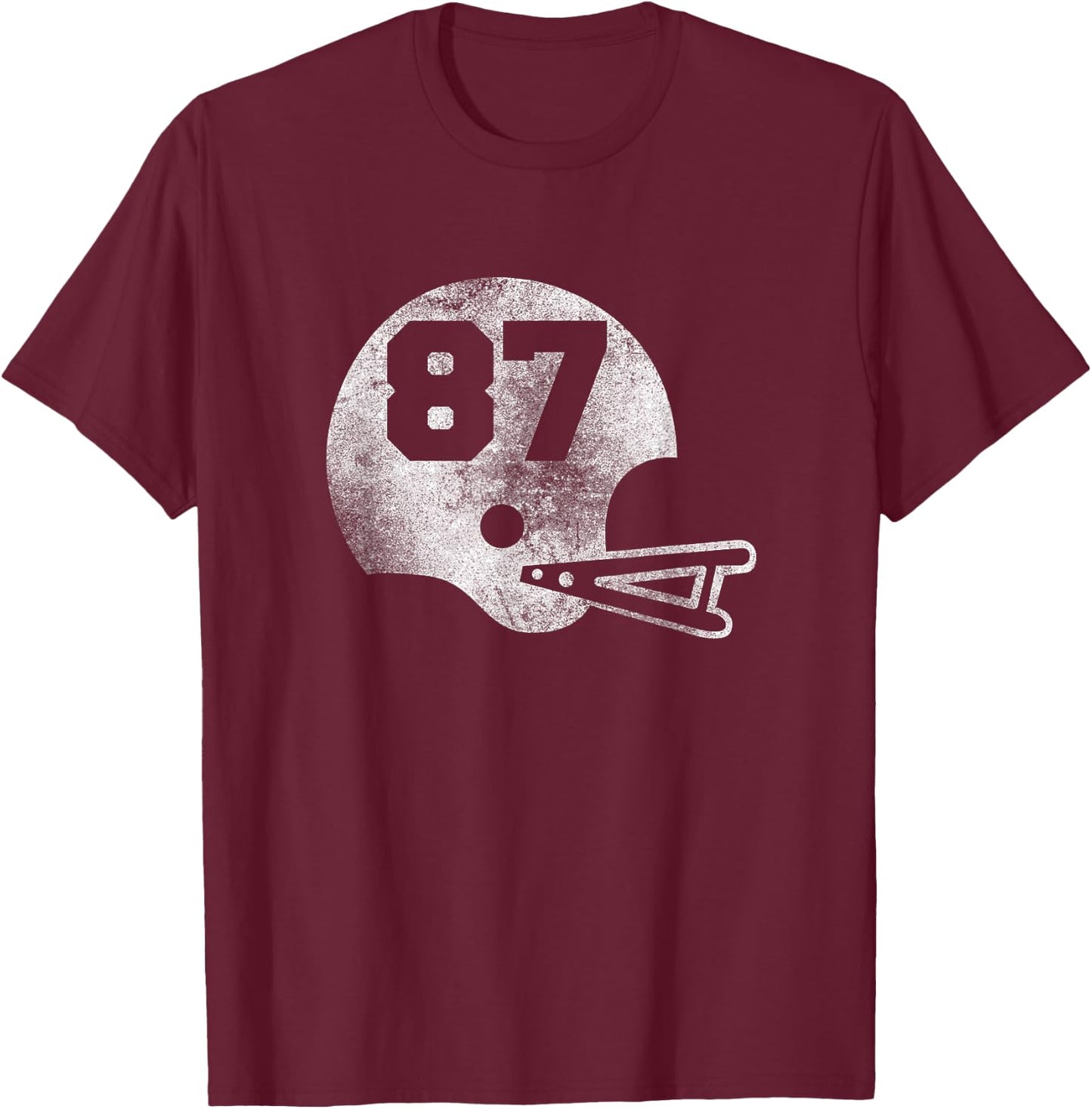 Vintage Football Jersey Number 87 Player Number T-Shirt - T-Shirt | Maroon