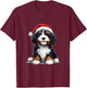 Cute Bernedoodle Dog Christmas Merry X-mas Graphic T-Shirt - T-Shirt | Maroon