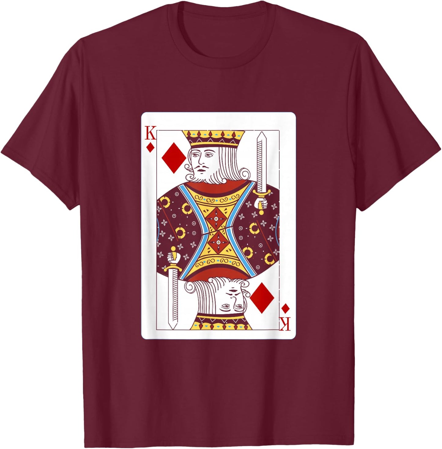 King Of Diamonds Costume T-Shirt - T-Shirt | Maroon