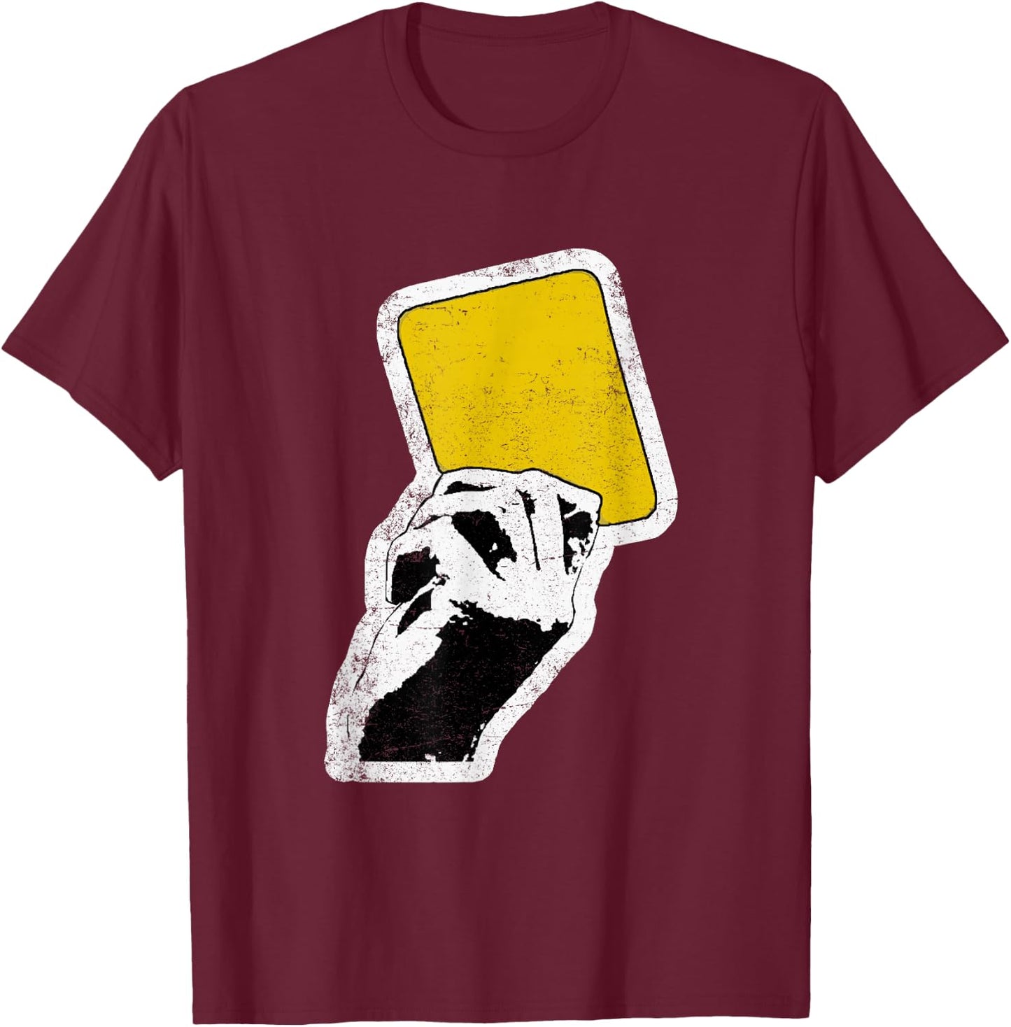 Referee Yellow Card Coach Sports Football Soccer T-Shirt - T-Shirt | Maroon