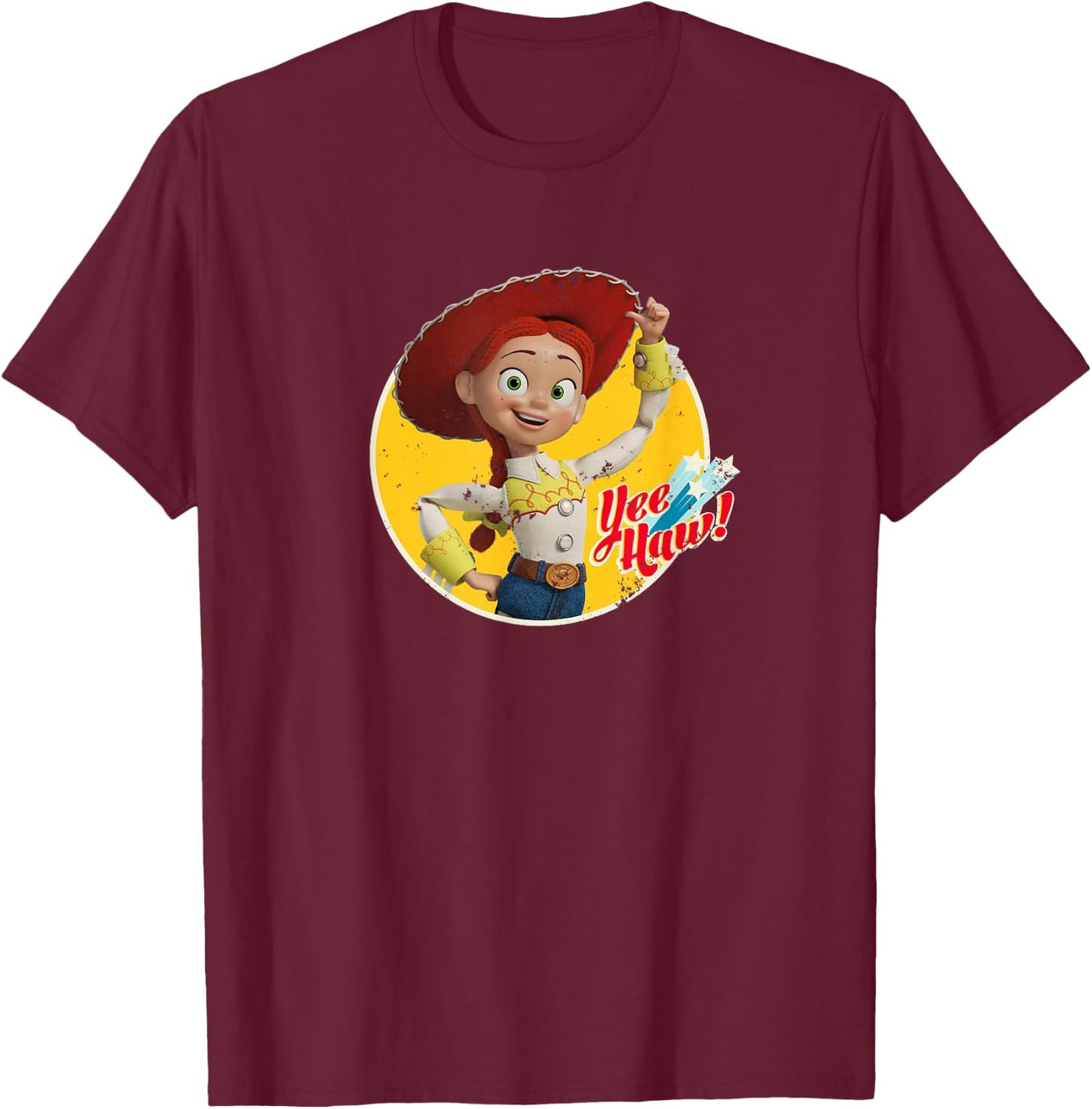 Disney Pixar Toy Story 4 Cowgirl Jessie Yee Haw T-Shirt - T-Shirt | Maroon