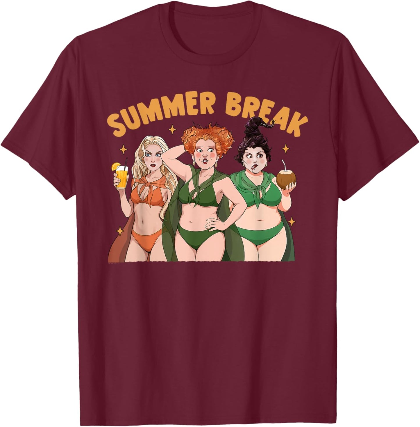Summerween Pumpkin Halloween Spooky Summer Trip T-Shirt - T-Shirt | Maroon