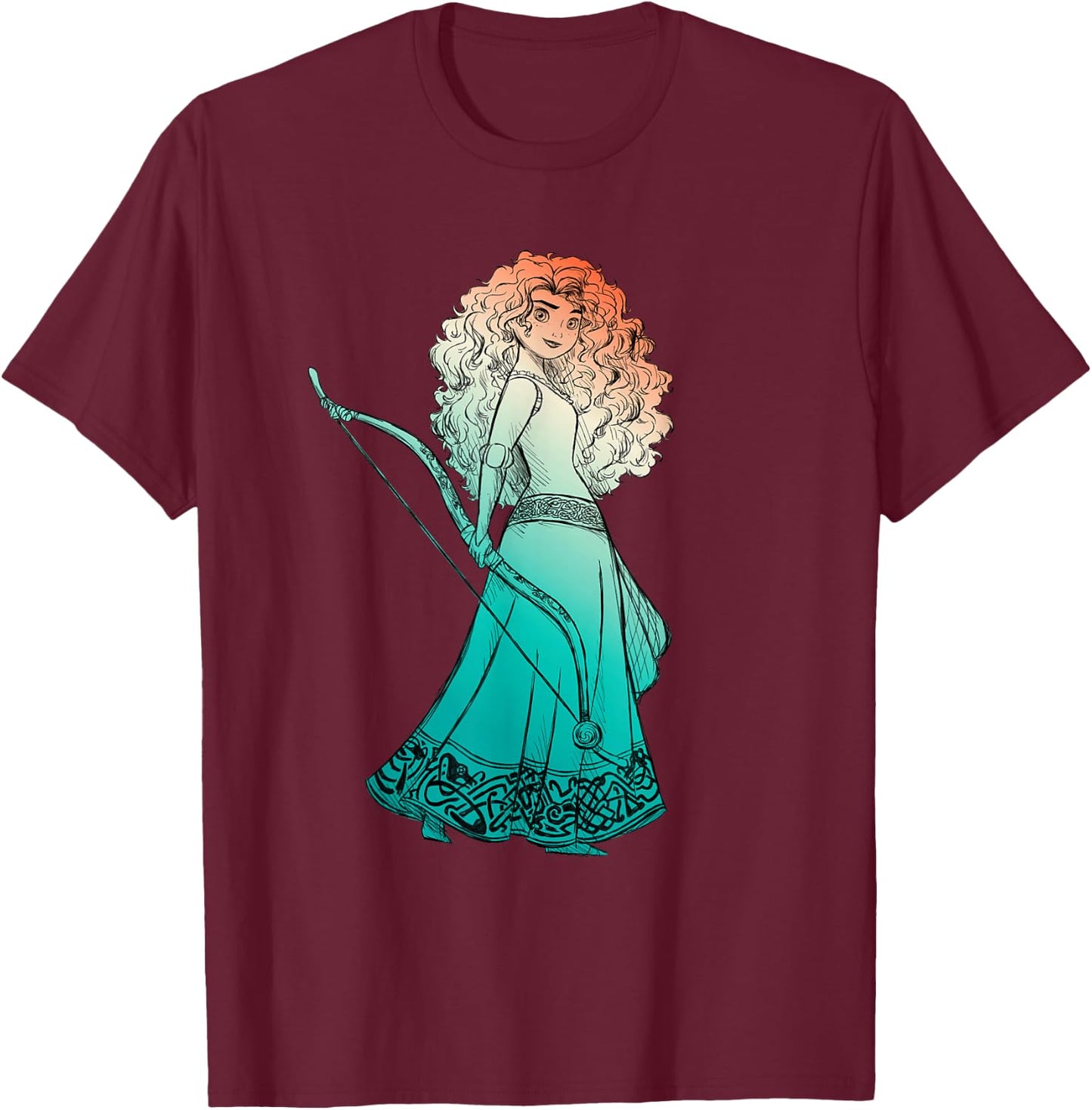 Disney and Pixar Brave Merida Stylized T-Shirt - T-Shirt | Maroon