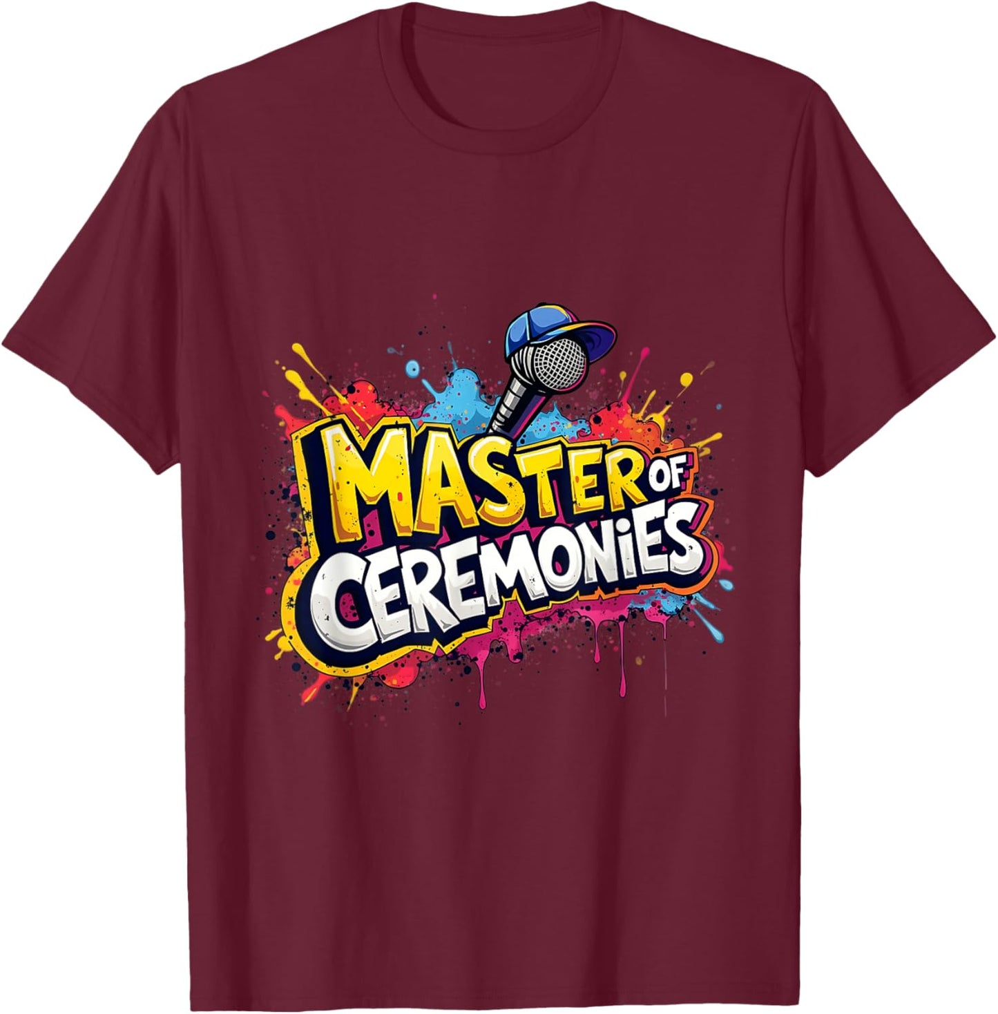 Emcee Microphone Graphic Funny Host Idea T-Shirt - T-Shirt | Maroon