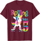 Rolling Into 5 years Let's Roll I'm Turning 5 Roller Skate T-Shirt - T-Shirt | Maroon