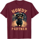 Howdy Partner ready for Rodeo Cowboy Weenie Dog Dachshund T-Shirt - T-Shirt | Maroon