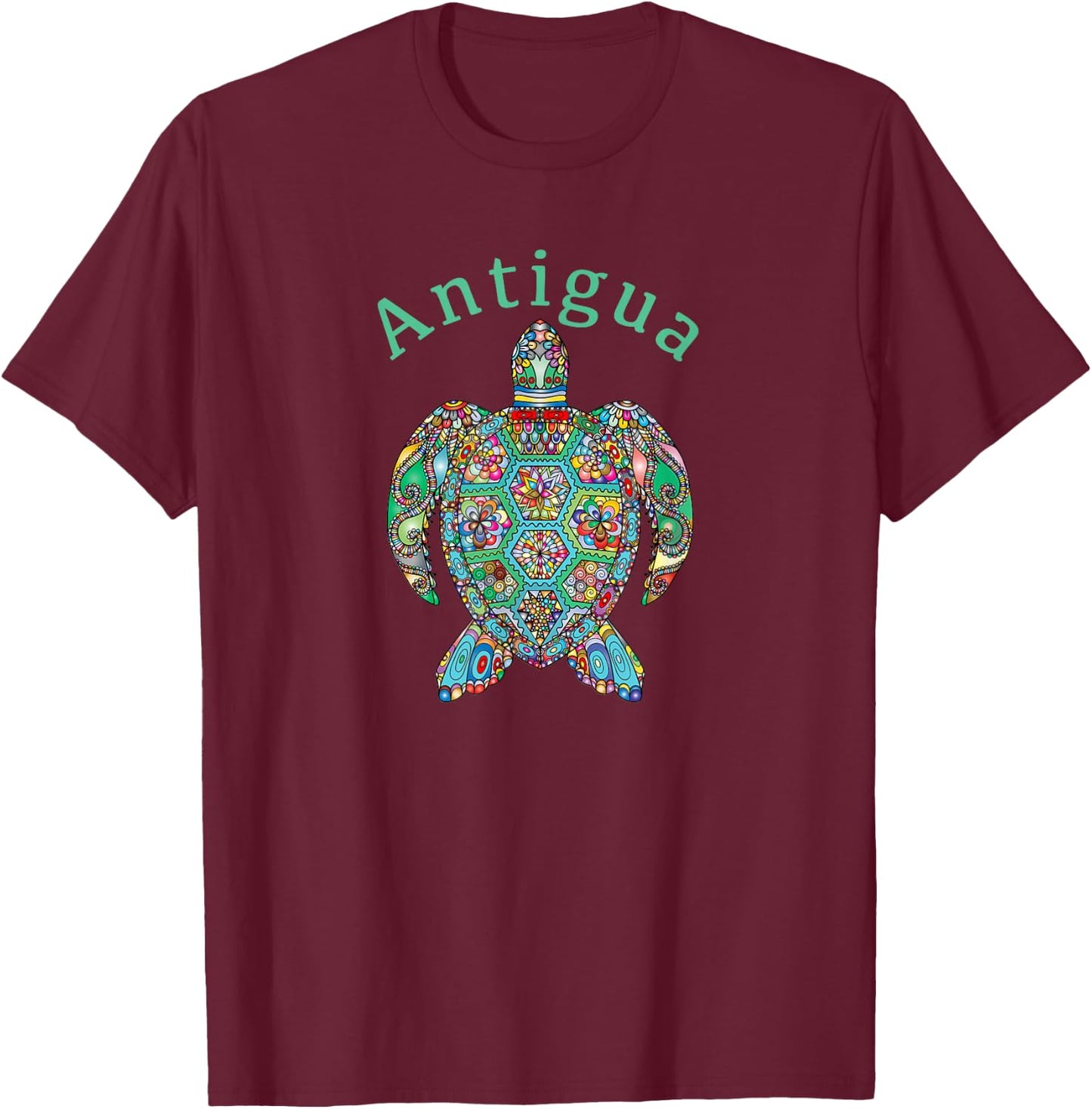 Antigua Tribal Turtle T-Shirt - T-Shirt | Maroon