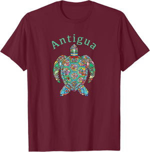 Antigua Tribal Turtle T-Shirt - T-Shirt | Maroon